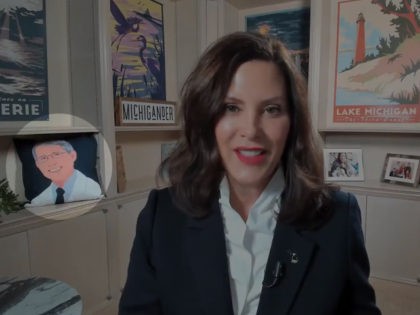 Michigan Governor Gretchen Whitmer criticized Republican election reform efforts in a video interview with a special cameo.