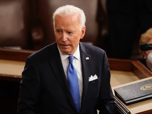 WASHINGTON, DC - APRIL 28: U.S. President Joe Biden turns from the podium after speaking to a joint session of Congress in the House chamber at the Capitol April 28, 2021 in Washington, DC. On the eve of his 100th day in office, Biden spoke about his plan to revive …
