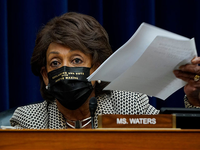 WASHINGTON, DC - OCTOBER 02: Rep. Maxine Waters (D-CA) speaks as Secretary of Health and Human Services Alex Azar testifies before the House Select Subcommittee on the Coronavirus Crisis, on Capitol Hill on October 2, 2020 in Washington, DC. (Photo by J. Scott Applewhite-Pool/Getty Images)