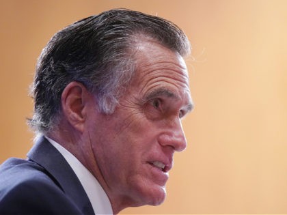WASHINGTON, DC - FEBRUARY 23: Sen. Mitt Romney (R-UT) questions Xavier Becerra, nominee fo
