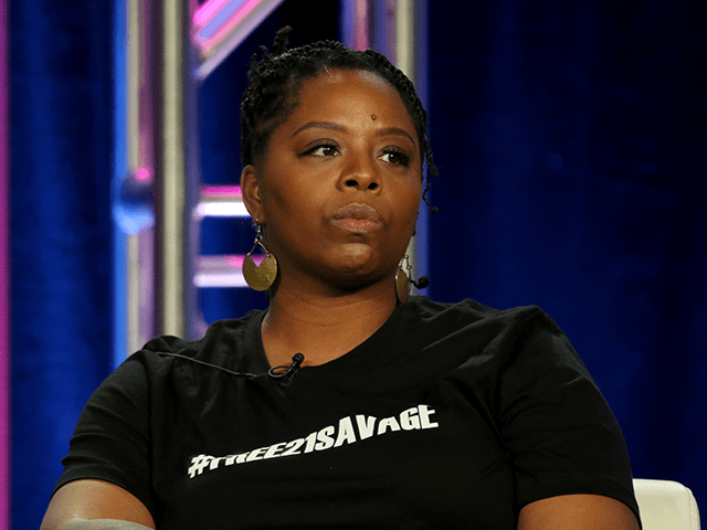 Patrisse Cullors participates in the "Finding Justice" panel during the BET presentation at the Television Critics Association Winter Press Tour at The Langham Huntington on Monday, Feb. 11, 2019, in Pasadena, Calif. (Photo by Willy Sanjuan/Invision/AP)