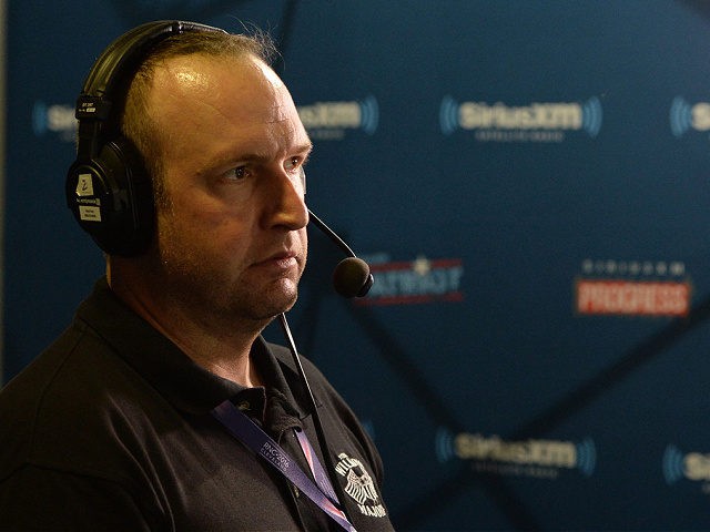 CLEVELAND, OH - JULY 21: Andrew Wilkow talks to callers during an episode of his show The Wilkow Majority on SiriusXM Patriot at Quicken Loans Arena on July 21, 2016 in Cleveland, Ohio. (Photo by Ben Jackson/Getty Images for SiriusXM)