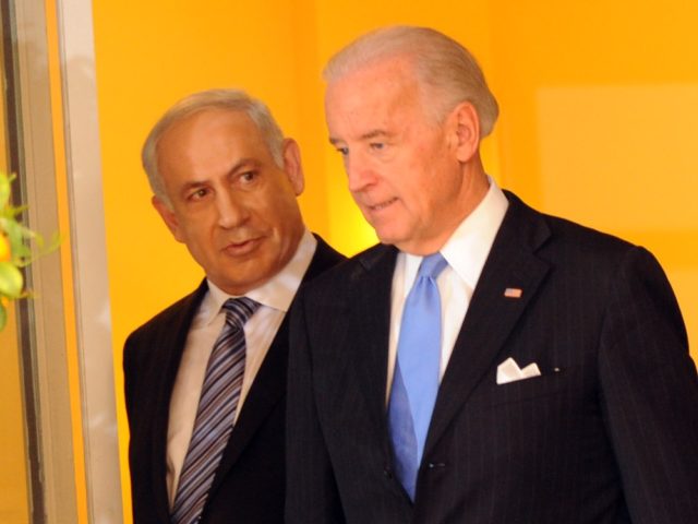Benjamin Netanyahu and Joe Biden (Debbi Hill - Pool / Getty)