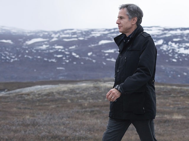 US Secretary of State Antony Blinken visits the Black Ridge Viewing site in Kangerlussuaq,