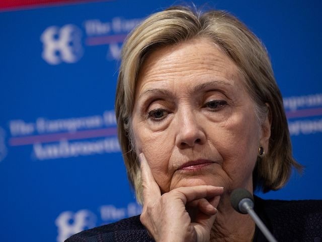 Former US Secretary of State Hillary Clinton attends the 45th edition of the annual "The European House Ambrosetti" forum on economy on September 7, 2019 at Villa D'Este in Cernobbio, near Como, northern Italy. - The annual event, which runs this year through September 6-8 and dubbed "Intelligence on the …