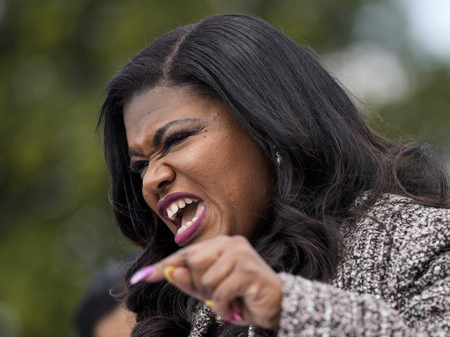 Rep. Cori Bush (D-MO) speaks during a news conference to advocate for ending the Senate filibuster, outside the U.S. Capitol on April 22, 2021 in Washington, DC. With the Senate filibuster rules in place, legislative bills require 60 votes to end debate and advance, rather than a simple majority in …