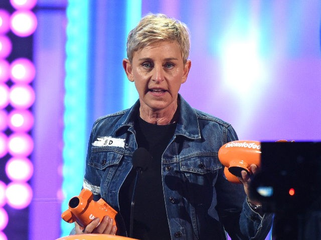 Actor Ellen DeGeneres (R) accepts the awards for Favorite Animated Movie for 'Finding