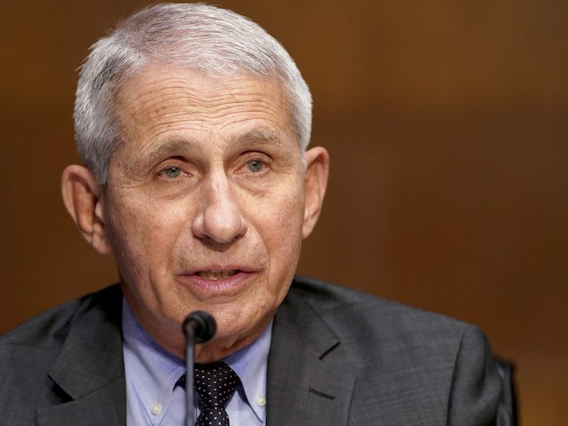 Dr. Anthony Fauci, director of the National Institute of Allergy and Infectious Diseases, gives an opening statement during a Senate Health, Education, Labor and Pensions Committee hearing to discuss the on-going federal response to Covid-19 on Tuesday, May 11, 2021 at the U.S. Capitol in Washington, D.C.