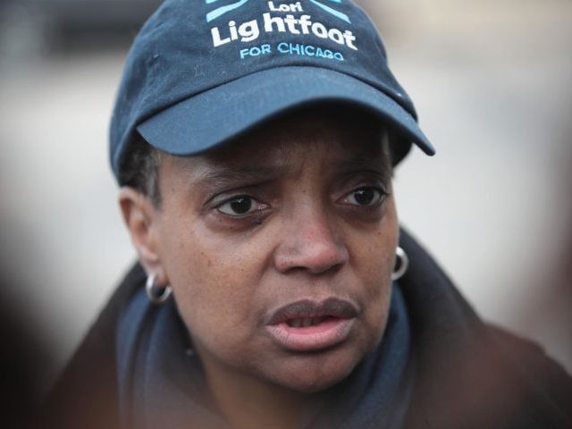 CHICAGO, ILLINOIS - APRIL 02: Chicago mayoral candidate Lori Lightfoot greets commuters at an L station in Logan Square on April 02, 2019 in Chicago, Illinois. Voters in Chicago go to the polls today to select a new mayor in a runoff election. Lightfoot is running against Cook County Board …