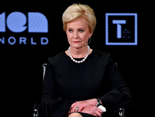 NEW YORK, NEW YORK - APRIL 12: Cindy McCain speaks during the 10th Anniversary Women In Th