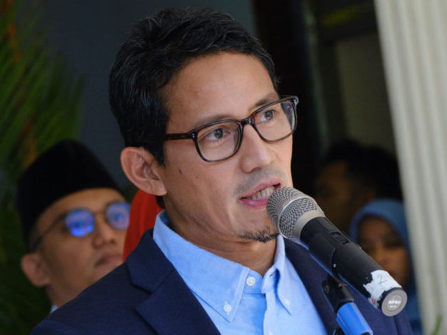 JAKARTA, INDONESIA - MAY 24: Vice Presidential candidate Sandiaga Uno speaks with media in front of Presidential candidate Prabowo Subianto's house on May 24, 2019 in Jakarta, Indonesia. At least seven people have died during mass rallies in central Jakarta after officials in Indonesia announced President Joko Widodo was re-elected …