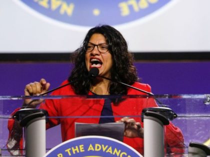 DETROIT, MI - JULY 22: U.S. Rep. Rashida Tlaib (D-MI) speaks at the opening plenary sessio