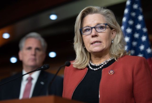 US Representative Liz Cheney, Republican of Wyoming, speaks during a press conference on Capitol Hill in Washington, DC, October 22, 2019. (Photo by SAUL LOEB / AFP) (Photo by SAUL LOEB/AFP via Getty Images)