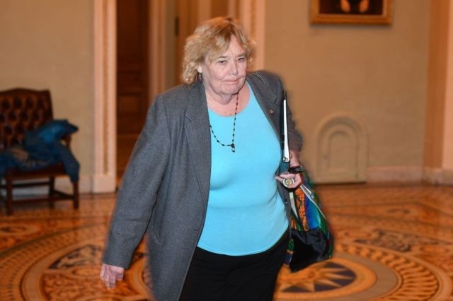 House impeachment manager Rep. Zoe Lofgren (D-CA) departs after the conclusion of the second day in the Senate impeachment trial of US President Donald Trump at the US Capitol on January 23, 2020 in Washington, DC. - Democrats accused us President Donald Trump at his historic Senate impeachment trial of …