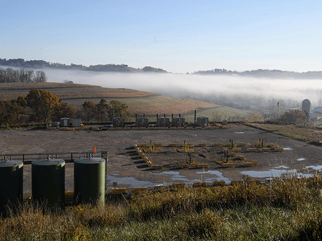 View of the Lusk fracking facility in Scenery Hill, Pennsylvania, on October 22, 2020. - T