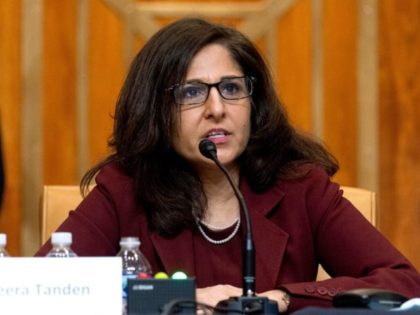 Neera Tanden, nominee for Director of the Office of Management and Budget (OMB), testifies during a Senate Committee on the Budget hearing on Capitol Hill in Washington, DC on February 10, 2021. (Photo by Andrew Harnik / POOL / AFP) (Photo by ANDREW HARNIK/POOL/AFP via Getty Images)