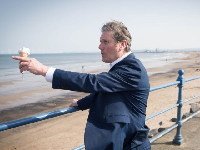SEATON CAREW, UNITED KINGDOM - MARCH 30: Labour Party leader Sir Keir Starmer meets local people in Seaton Carew in County Durham, during a day of campaigning for the Hartlepool by-election with the party's candidate, Dr Paul Williams, on March 30, 2021 in Seaton Carew, England. (Photo by Stefan Rousseau-WPA …
