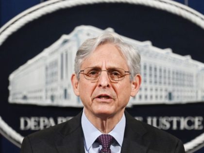 WASHINGTON, DC - APRIL 26: US Attorney General Merrick Garland delivers a statement at the Department of Justice on April 26, 2021 in Washington, DC. Garland announced that the Justice Department will begin an investigation into the policing practices of the Louisville Police Department in Kentucky. A report of any …