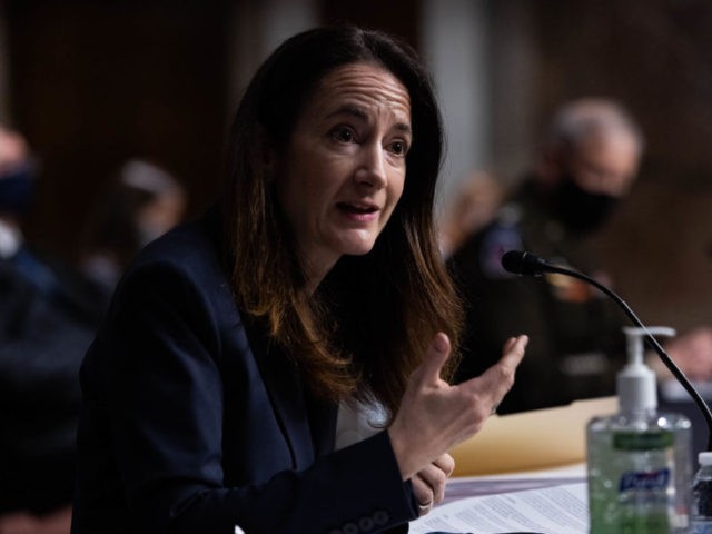 WASHINGTON, DC - APRIL 29: Director of National Intelligence Avril Haines testifies on Capitol Hill, April 29, 2021 in Washington, DC. The Senate Armed Services held a hearing to examine worldwide threats. (Photo by Graeme Jennings - Pool/Getty Images)