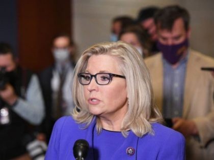 TOPSHOT - US Representative Liz Cheney, Republican of Wyoming, speaks to the press at the US Capitol in Washington, DC, on May 12, 2021. - House Republicans voted Wednesday to oust anti-Trump conservative Cheney from her leadership role confirming that the party out of power in Washington is casting its …