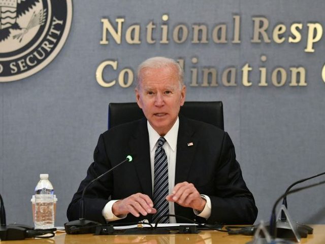 US President Joe Biden participates in a briefing on the upcoming Atlantic hurricane seaso