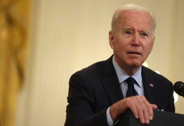 WASHINGTON, DC - MAY 07: U.S. President Joe Biden speaks on job numbers from April, 2021 a