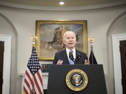 WASHINGTON, DC - MAY 13: U.S. President Joe Biden delivers remarks on the Colonial Pipeline incident in the Roosevelt Room of the White House May 13, 2021 in Washington, DC. President Biden said his administration doesn’t believe the Russian government was behind the pipeline attack and the fuel shortages should …