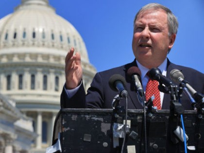 WASHINGTON, DC - MAY 19: House Republican Israel Caucus Co-Chair Rep. Doug Lamborn (R-CO) speaks during a news conference to talk about the military conflict between Israel and Palestinians in Gaza outside the U.S. Capitol on May 19, 2021 in Washington, DC. Laying blame with President Joe Biden, many of …