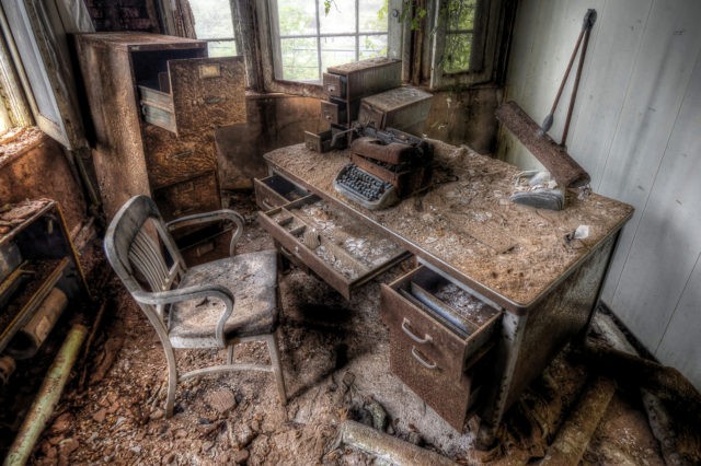 Abandoned office.