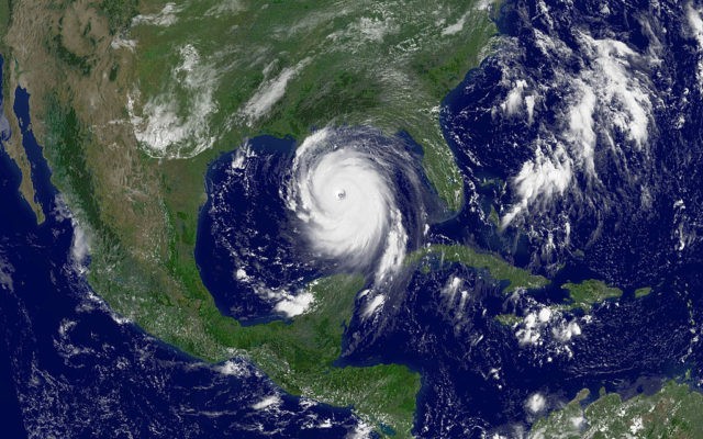 IN SPACE - AUGUST 28: In this satellite image from NOAA, Hurricane Katrina is seen in the