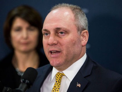 WASHINGTON, DC - NOVEMBER 29: House Majority Whip Steve Scalise (R-LA) speaks during a press conference on Capitol Hill, November 29, 2017 in Washington, DC. (Photo by Zach Gibson/Getty Images)
