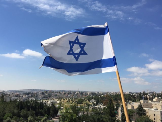 Israeli flag (Joel Pollak / Breitbart News)