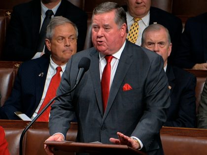 Rep. Ken Calvert, R-Calif., speaks as the House of Representatives debates the articles of impeachment against President Donald Trump at the Capitol in Washington, Wednesday, Dec. 18, 2019. (House Television via AP)