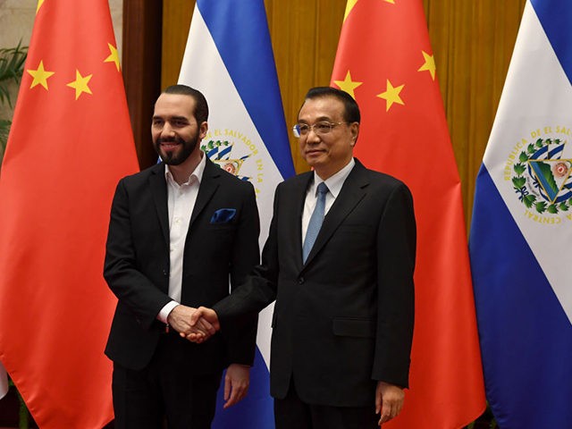BEIJING, CHINA - DECEMBER 03: El Salvadors President Nayib Bukele meets Chinese Premier Li Keqiang at the Great Hall of the People on December 3, 2019 in Beijing, China. (Photo by Noel Celis - Pool/Getty Images)