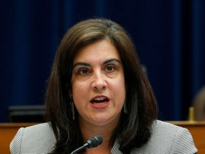 WASHINGTON, DC - MAY 19: Rep. Nicole Malliotakis speaks (R-NY) during a House Select Subcommittee on the Coronavirus Crisis hearing in the Rayburn House Office Building on Capitol Hill May 19, 2021 in Washington DC. The hearing will examine the actions that Emergent Biosolutions took that led to the destruction …