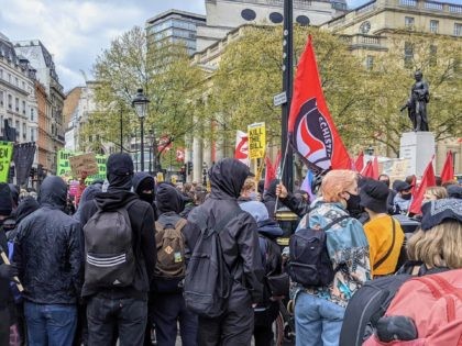Thousands of leftist activists marched through London to protest against the proposed poli