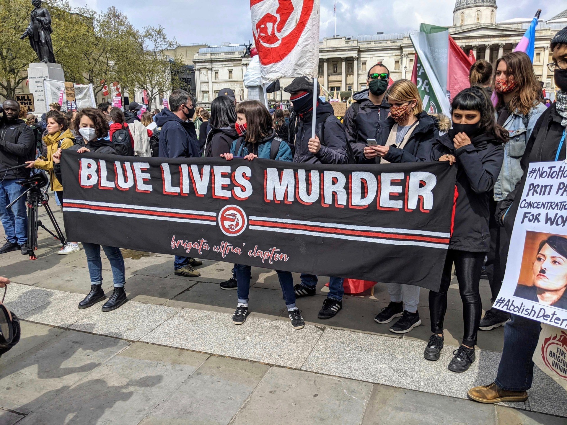 Thousands of leftist activists marched through London to protest against the proposed policing bill as well as the “racist” system in Britain on May Day, May 1st, 2021. Kurt Zindulka, Breitbart News