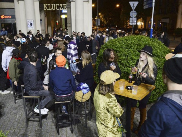 People gather and celebrate as bars, clubs and other establishments reopened in Poland aft