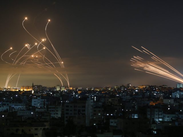 Rockets and Iron Dome (Anas Baba / AFP / Getty)