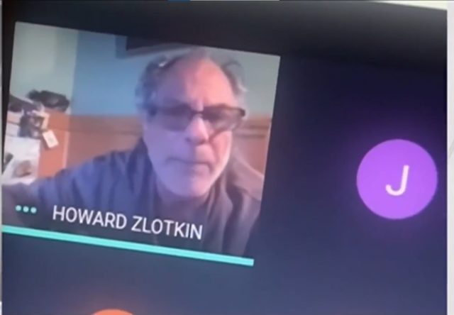 Science teacher Howard Zlotkin calls George Floyd a criminal during anti-BLM rant. Screenshot via NBC 4 New York.