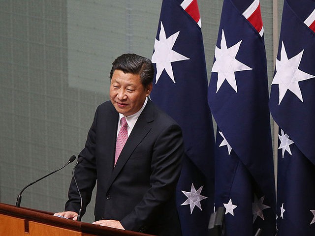 CANBERRA, AUSTRALIA - NOVEMBER 17: President Xi Jinping addresses the Australian Government in the House of Representatives at Parliament House on November 17, 2014 in Canberra, Australia. President Xi Jinping of China will address parliament and attending meetings in Canberra following the G20 Leaders Summit in Brisbane. (Photo by Stefan …