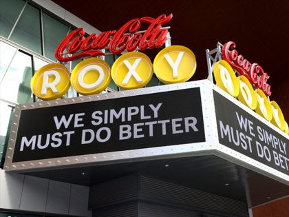 ATLANTA, GA - AUGUST 22: The Coca-Cola Roxy Displays Signs Of Support During Covid-19 Pand