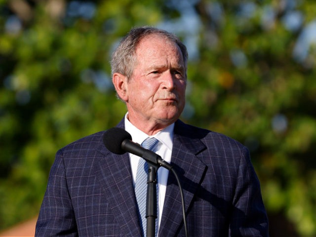 JUNO BEACH, FLORIDA - MAY 07: Former U.S. President George W. Bush speaks during the flag