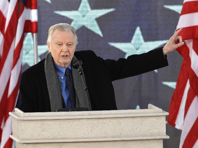 Jon Voight waves as he appears during a pre-Inaugural "Make America Great Again! Welcome Celebration" at the Lincoln Memorial in Washington, Thursday, Jan. 19, 2017. (AP Photo/David J. Phillip)