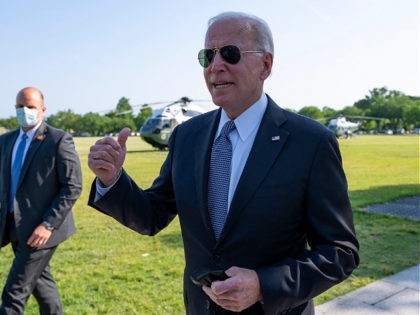 US President Joe Biden speaks to the press as he departs the White House in Washington, DC, on his way to Delaware on May 25, 2021. (Photo by JIM WATSON / AFP) (Photo by JIM WATSON/AFP via Getty Images)