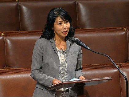 In this image from video, Rep. Stephanie Murphy, D-Fla., speaks on the floor of the House of Representatives at the U.S. Capitol in Washington, Thursday, April 23, 2020. (House Television via AP)
