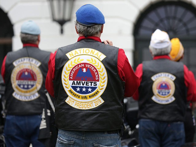 WASHINGTON, DC - MAY 22: Bikers listen during a Rolling to Remember Ceremony: Honoring Our Nation’s Veterans and POW/MIA at the White House May 22, 2020 in Washington, DC. President Trump hosted the event to honor America’s veterans and fallen heroes. (Photo by Alex Wong/Getty Images)