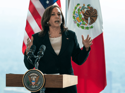 Vice President Kamala Harris speaks to the media, Tuesday, June 8, 2021, at the Sofitel Mexico City Reforma in Mexico City. (AP Photo/Jacquelyn Martin)