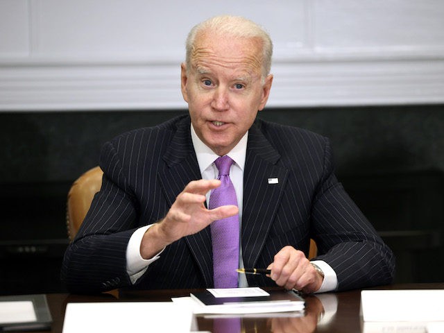 WASHINGTON, DC - JUNE 22: U.S. President Joe Biden delivers remarks as he meets with FEMA Administrator Deanne Criswell and Homeland Security Advisor and Deputy National Security Advisor Dr. Elizabeth Sherwood-Randall at the White House on June 22, 2021 in Washington, DC. The group met to discuss emergency preparedness for …