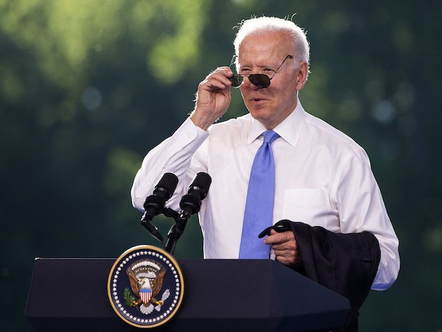 US President Joe Biden holds a press conference after the US-Russia summit in Geneva on June 16, 2021. (Photo by PETER KLAUNZER / POOL / AFP) (Photo by PETER KLAUNZER/POOL/AFP via Getty Images)